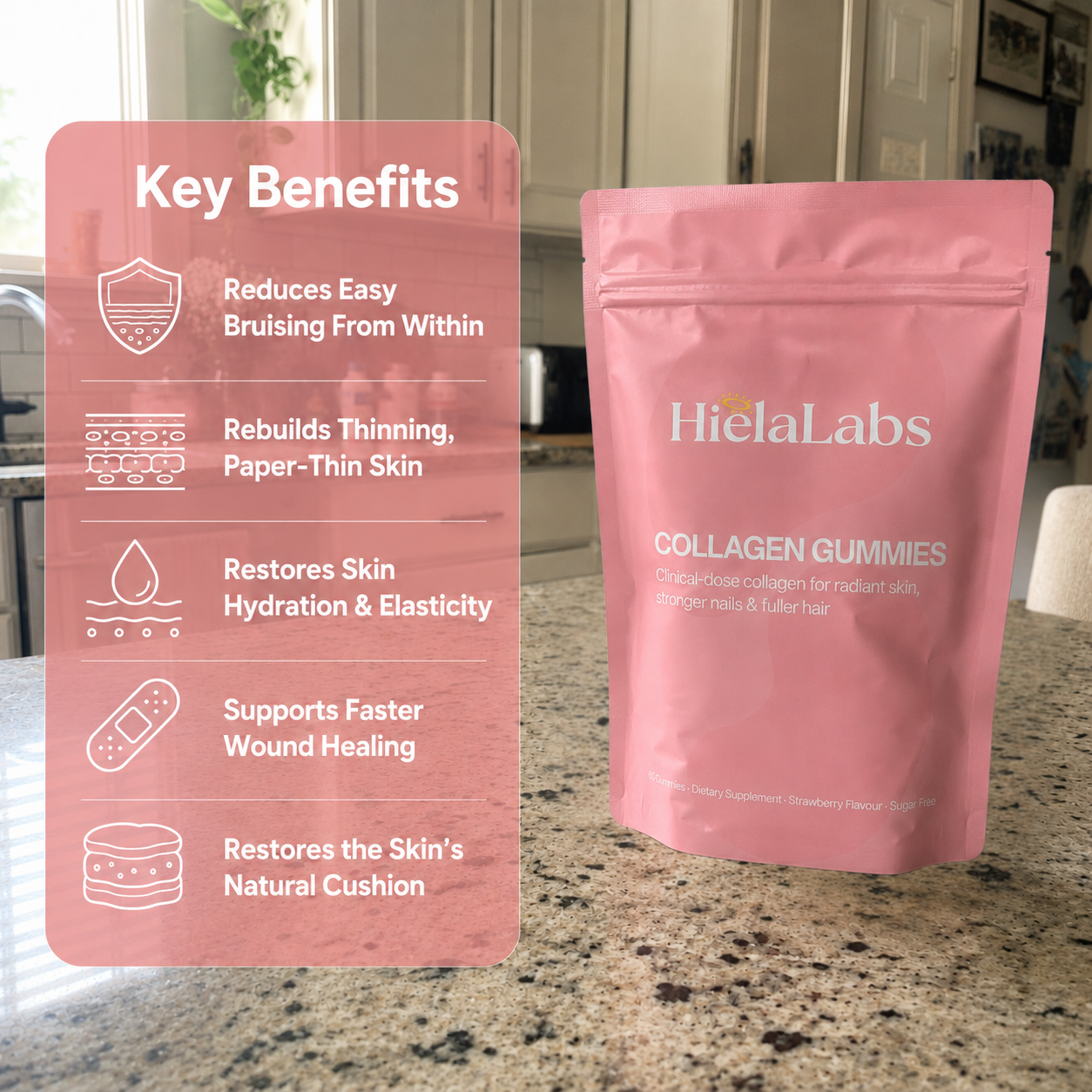 HielaLabs Strawberry Collagen Gummies